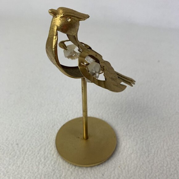 Vicmar 1993 Gold Plated Austrian Crystal Blue Jay Bird Figurines 5” Set of 2 - Picture 7 of 10